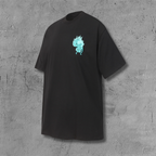 Cyan Drip Script Logo Black T-Shirt™