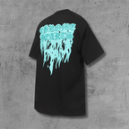 Cyan Drip Script Logo Black T-Shirt™