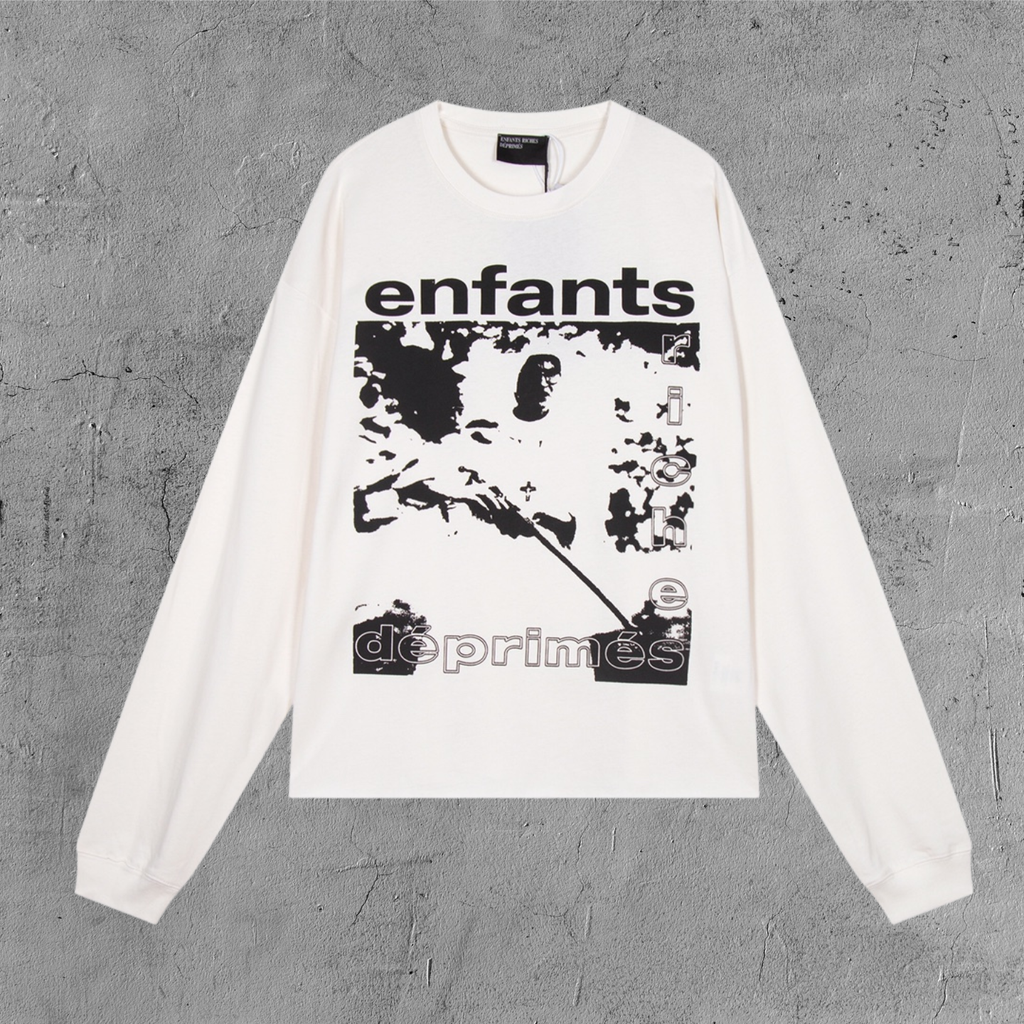 ER* Black Typography White Long Sleeve Shirt™