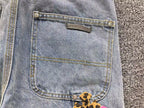 Pink White & Leopard Cross Patch Denim Jorts™