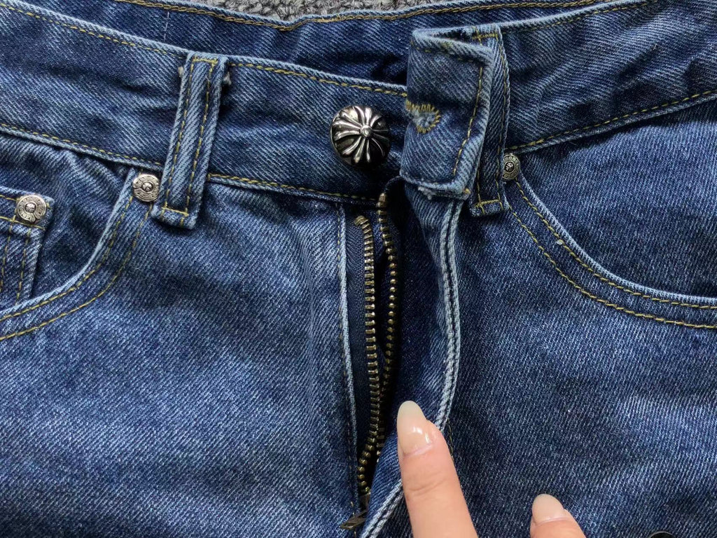 Black Cross Patch Denim Jeans™