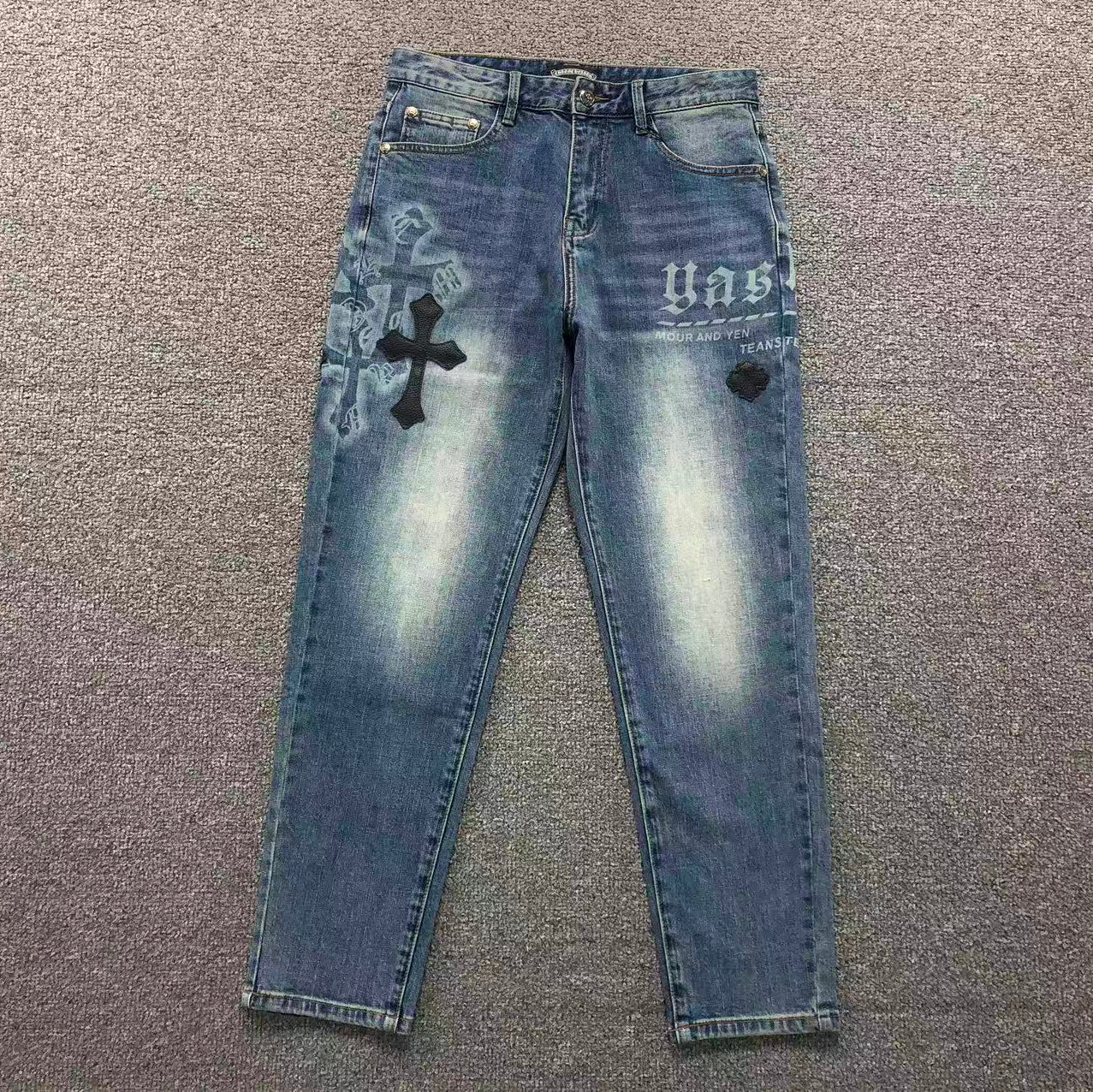 Ghost & Black Cross Patch Denim Jeans™
