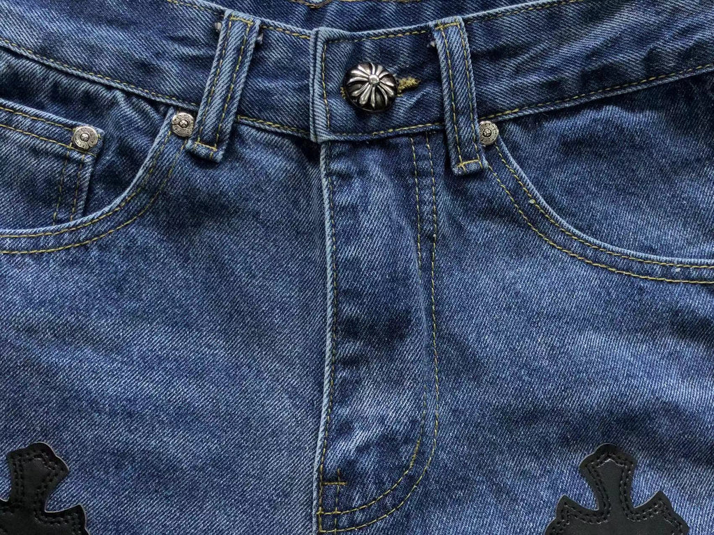 Black Cross Patch Denim Jeans™