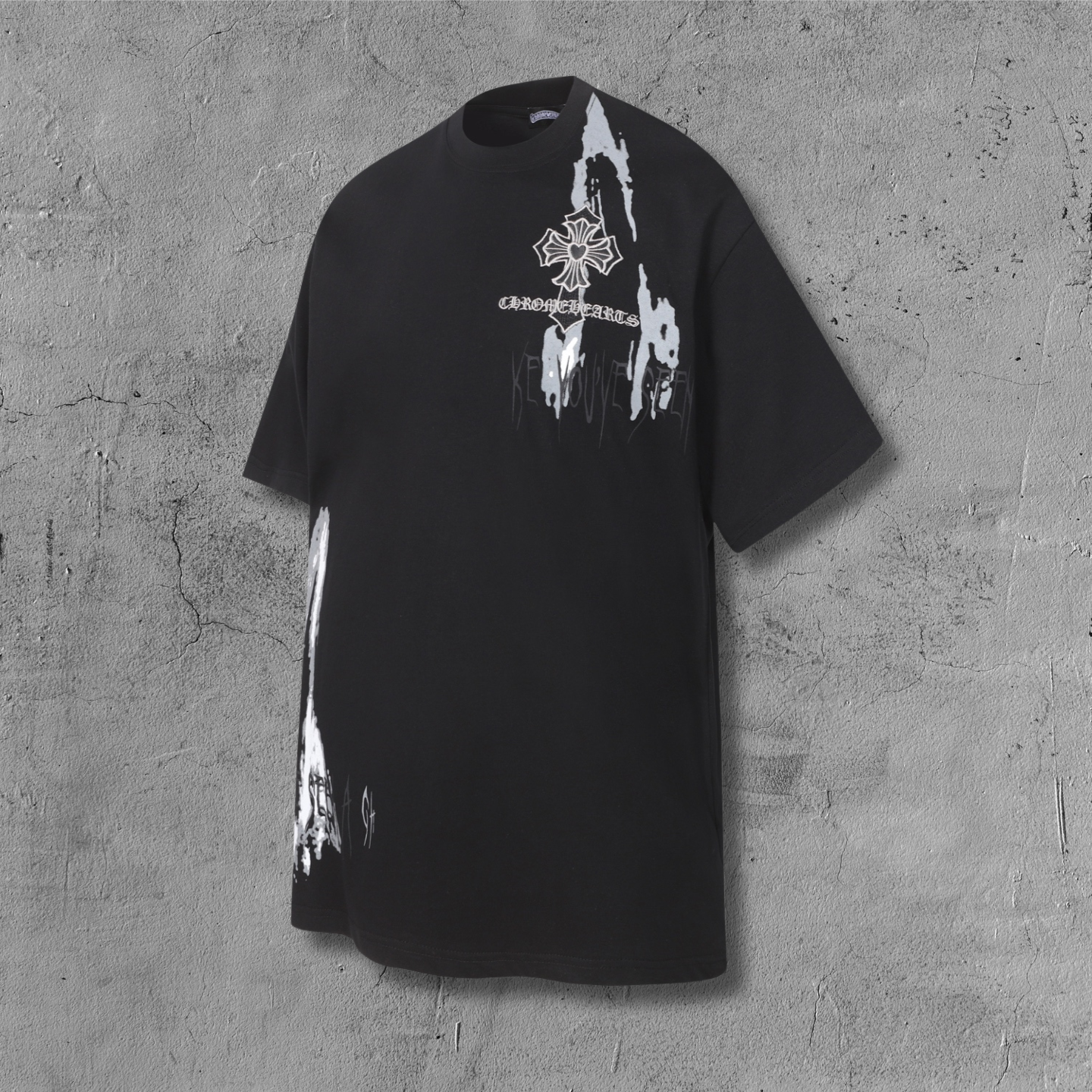 Painted Triple Cross Graphic Black T-Shirt™
