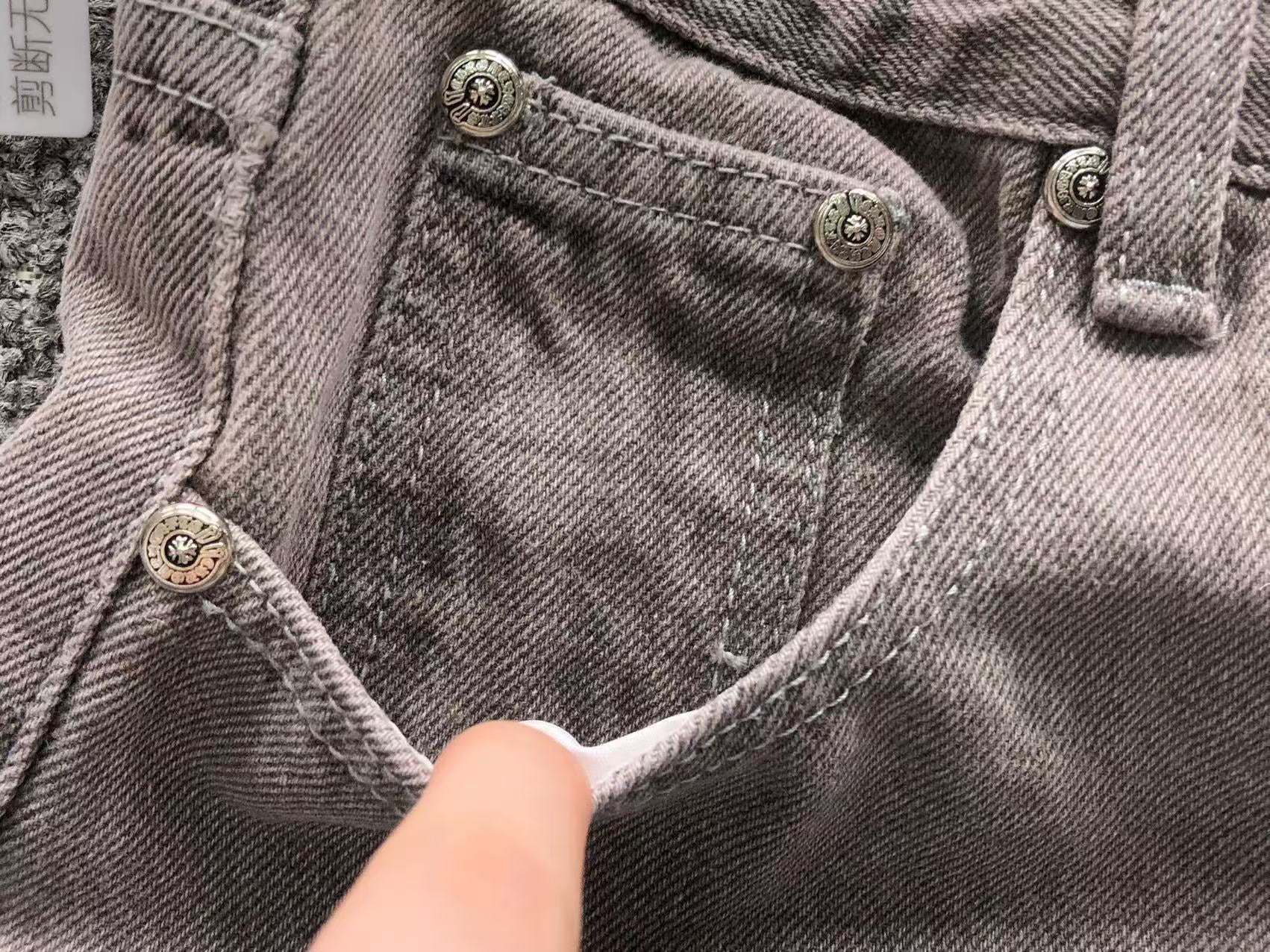 Black Cross Patch Grey Denim Jeans™