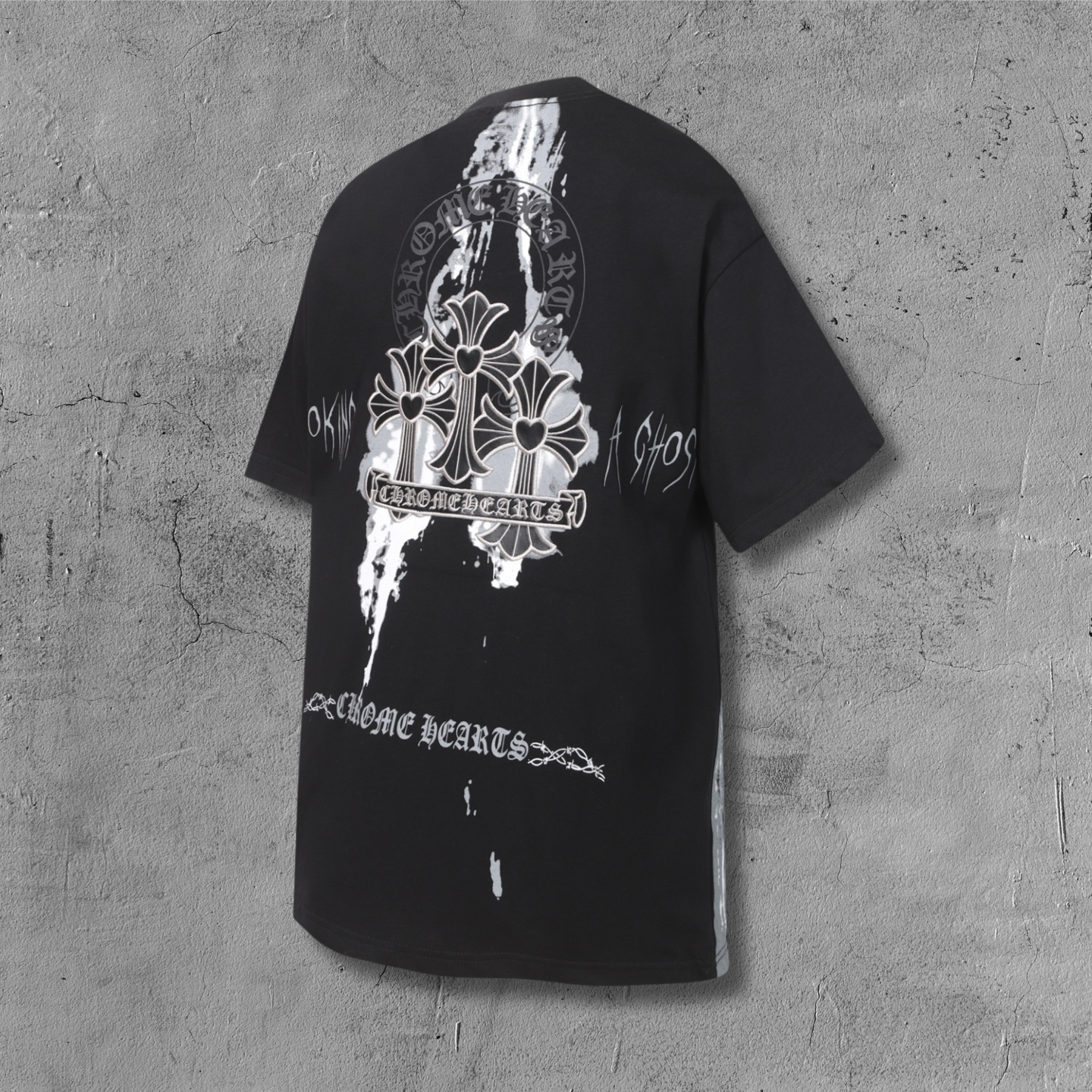 Painted Triple Cross Graphic Black T-Shirt™