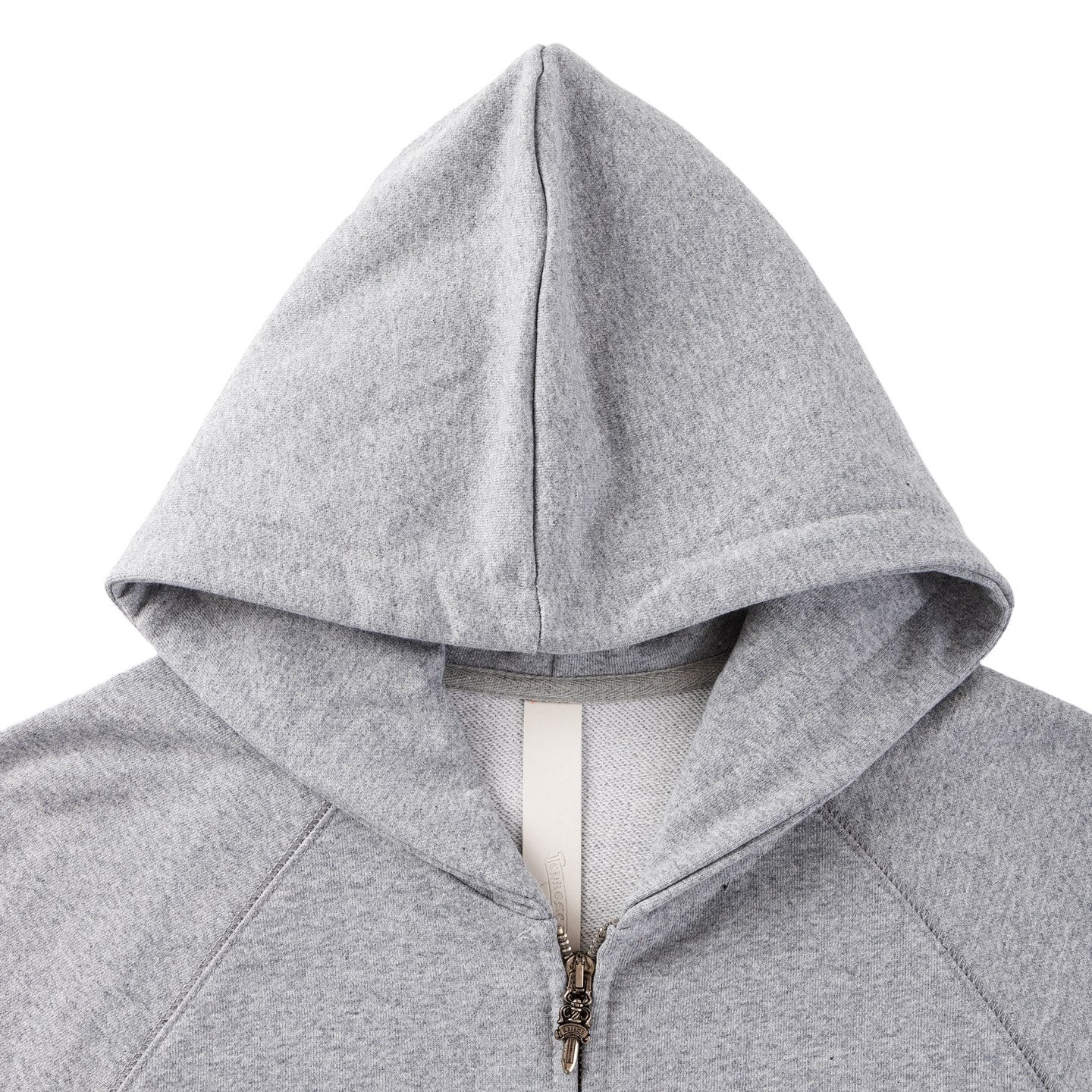Black Triple Cross Patch Grey Full Zip Hoodie™