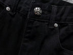 White & Yellow Cross Patch Black Denim Jeans™