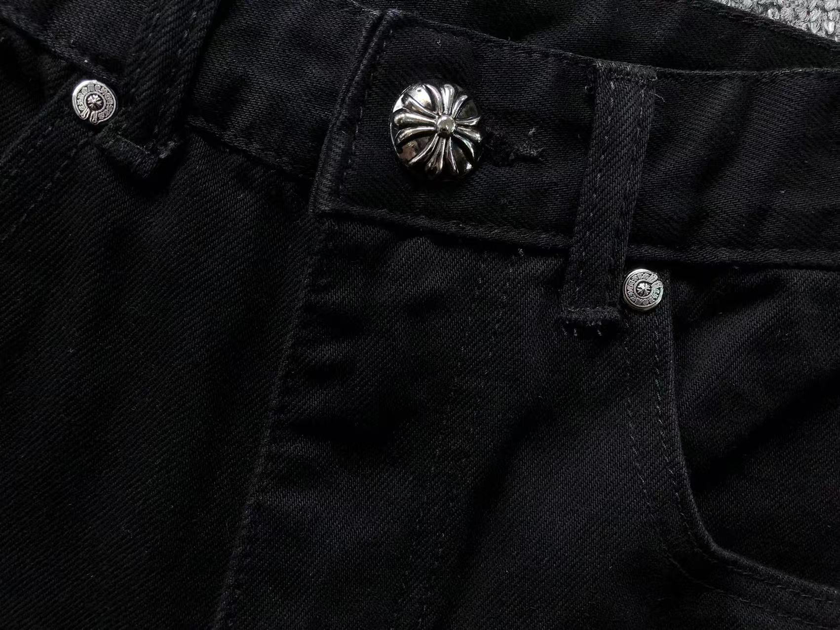 White & Yellow Cross Patch Black Denim Jeans™