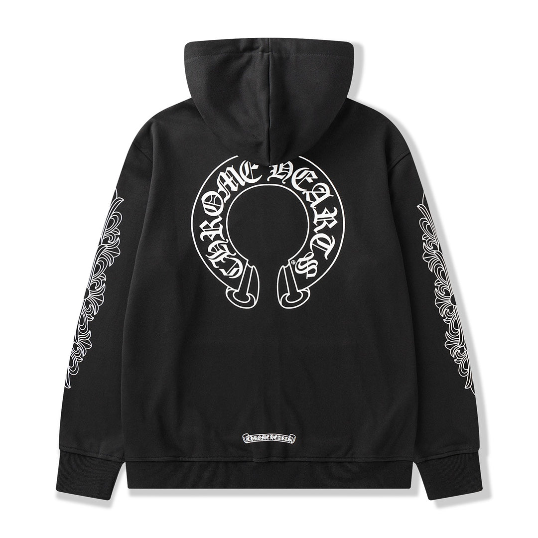 Horseshoe Logo Black Full Zip Hoodie™