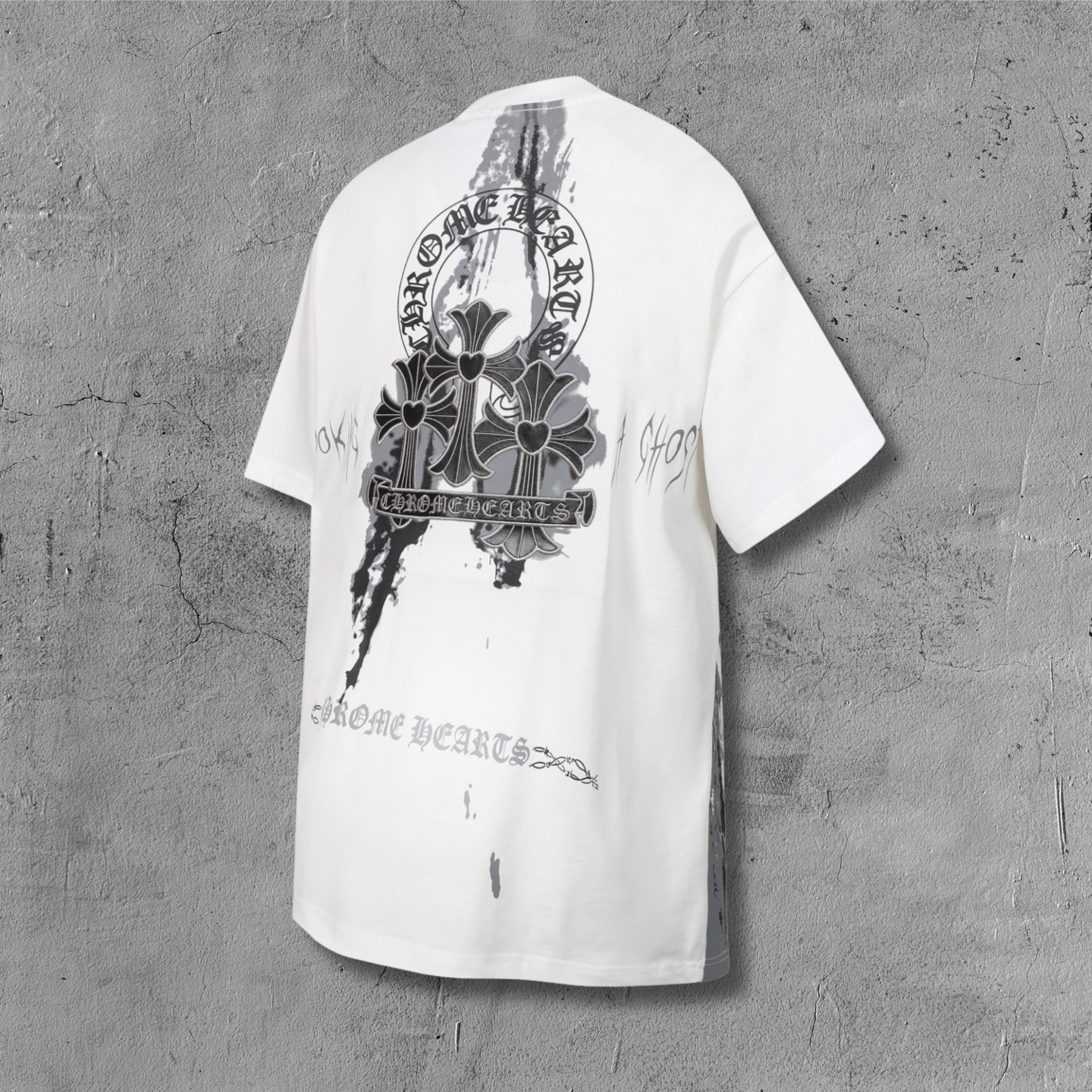 Painted Triple Cross Graphic White T-Shirt™