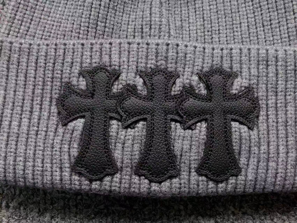 Triple Leather Cross Wool Beanie™