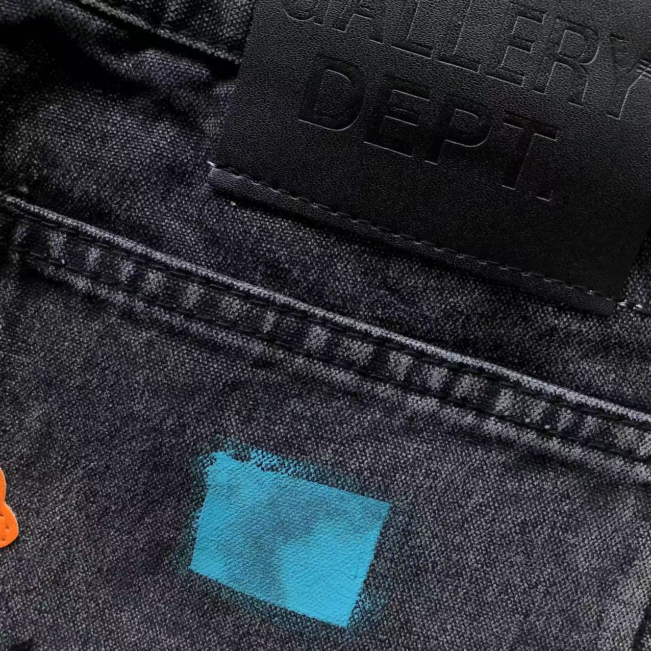 Orange Cross Patch Art Black Jeans™