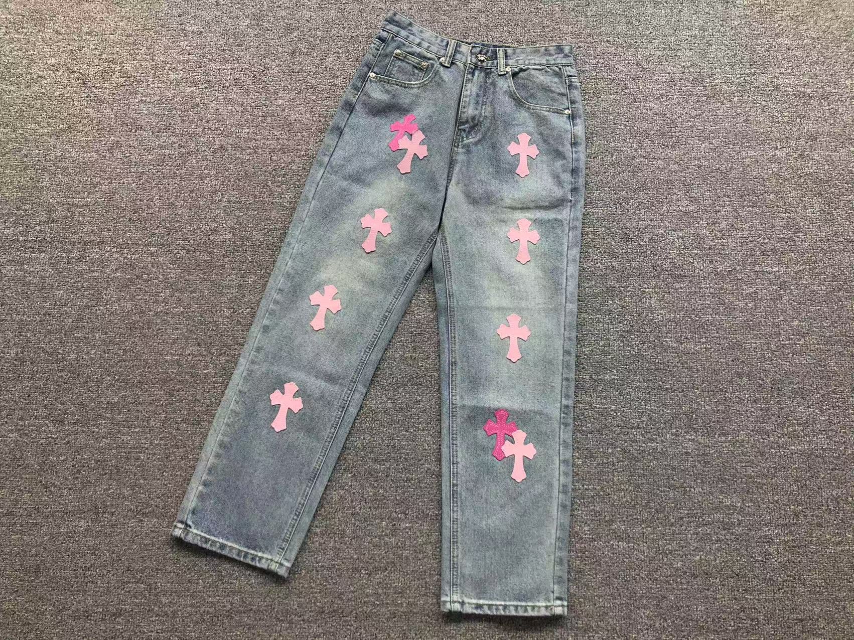 Pink Cross Patch Light Denim Jeans™