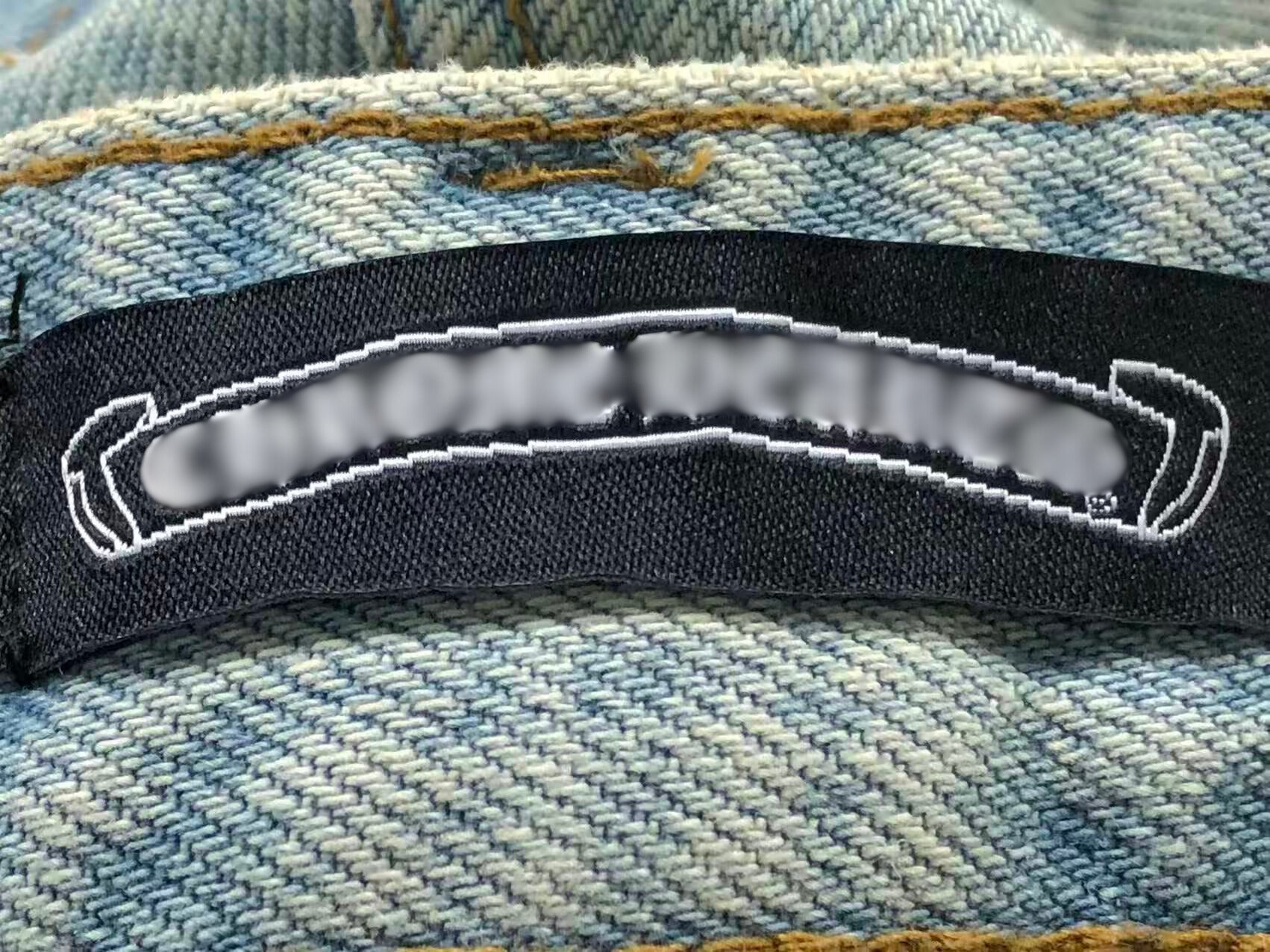 Faded White Cross Patch Light Denim Baggy Jeans™