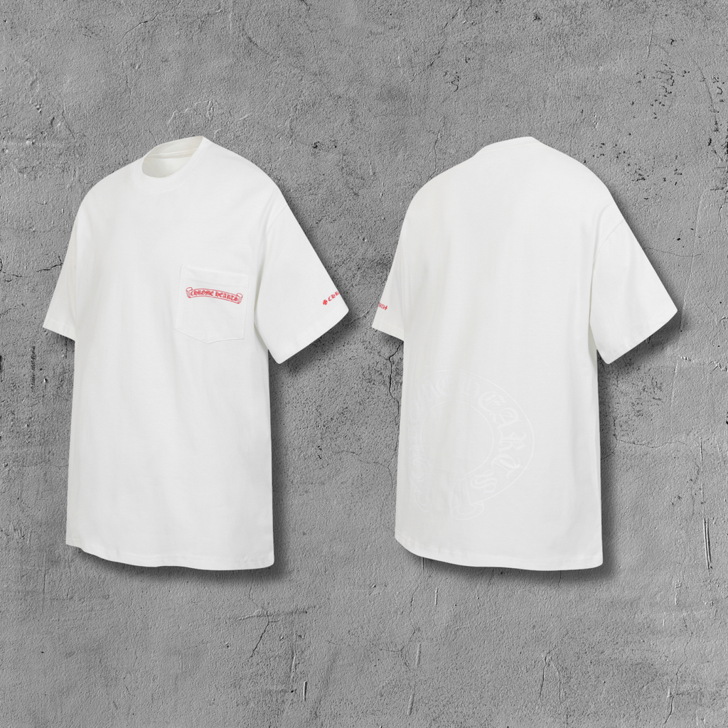 Red Pocket Logo White T-Shirt™