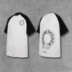 Black Sleeve Horseshoe White T-Shirt™