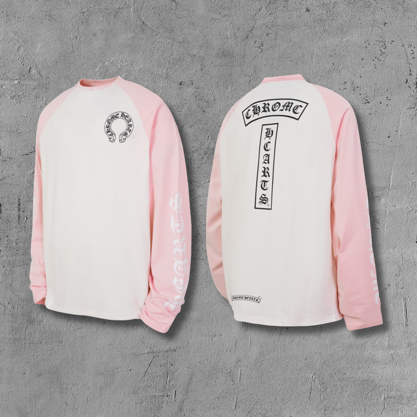 Typography Logo Pink & White Long Sleeve™