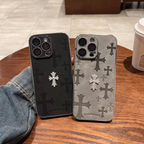 Engraved Crosses Electroplating Leather Case™