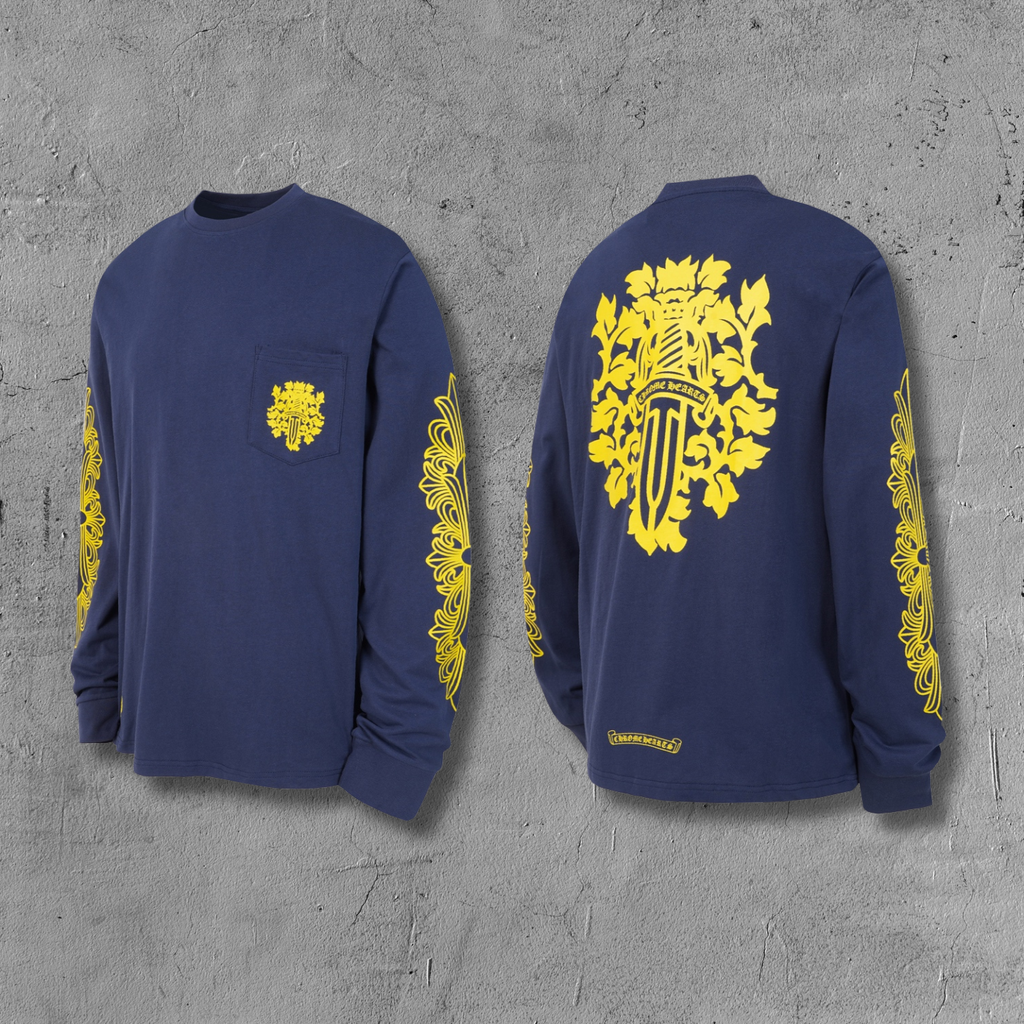 Yellow Dagger Crest Navy Long Sleeve™