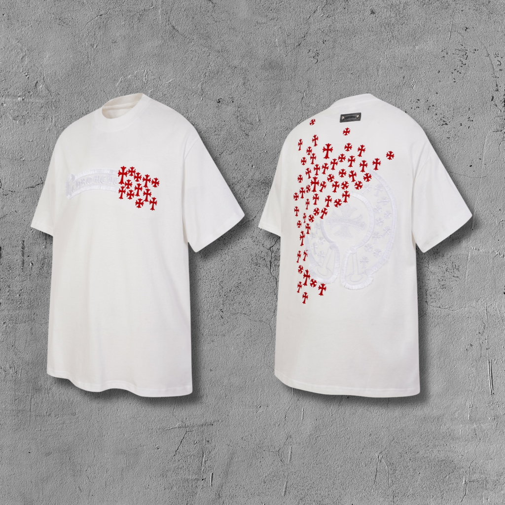 Red Cross Scatter White T-Shirt™