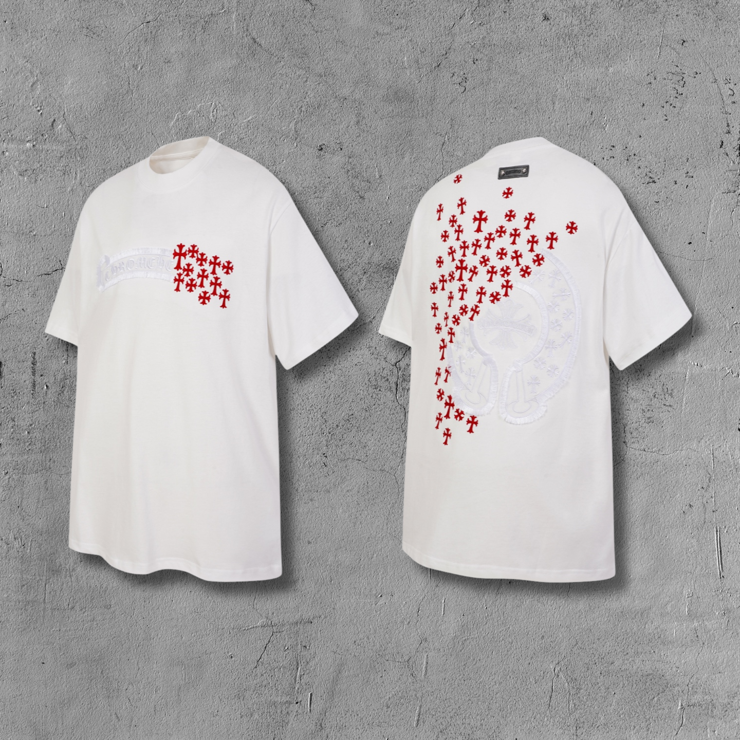 Red Cross Scatter White T-Shirt™