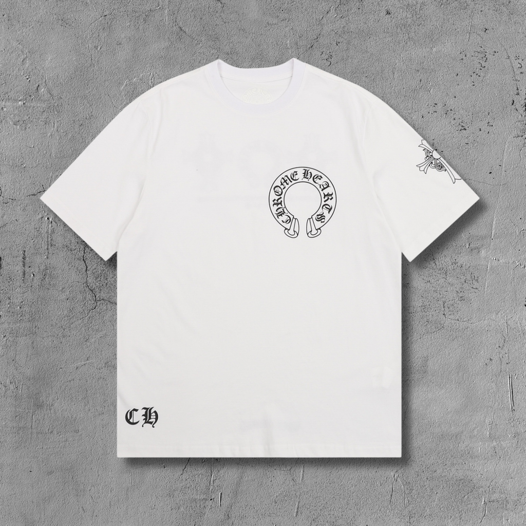 Ornate Double Cross Horseshoe White T-Shirt™