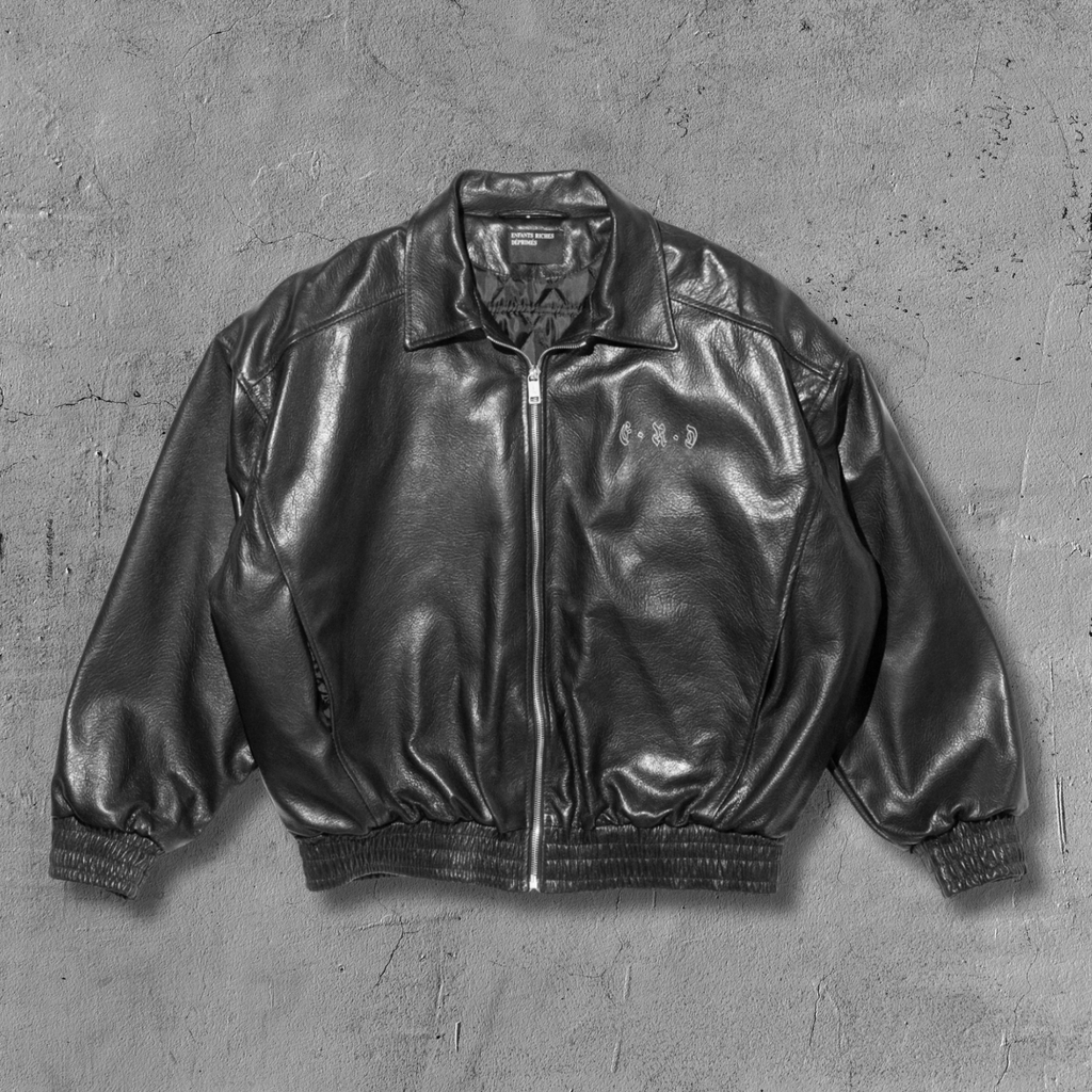 ER* Painter's Wives Black Leather Bomber Jacket™