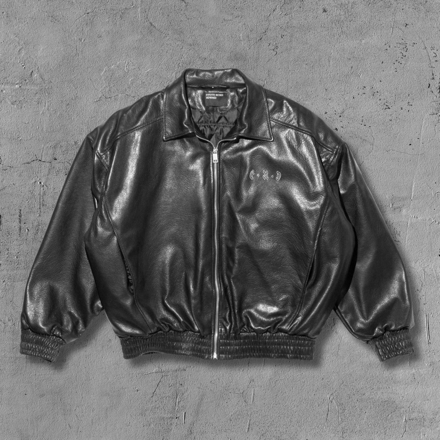 ER* Painter's Wives Black Leather Bomber Jacket™