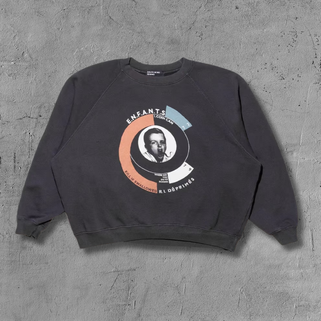 ER* Typography Portrait Washed Black Sweater™