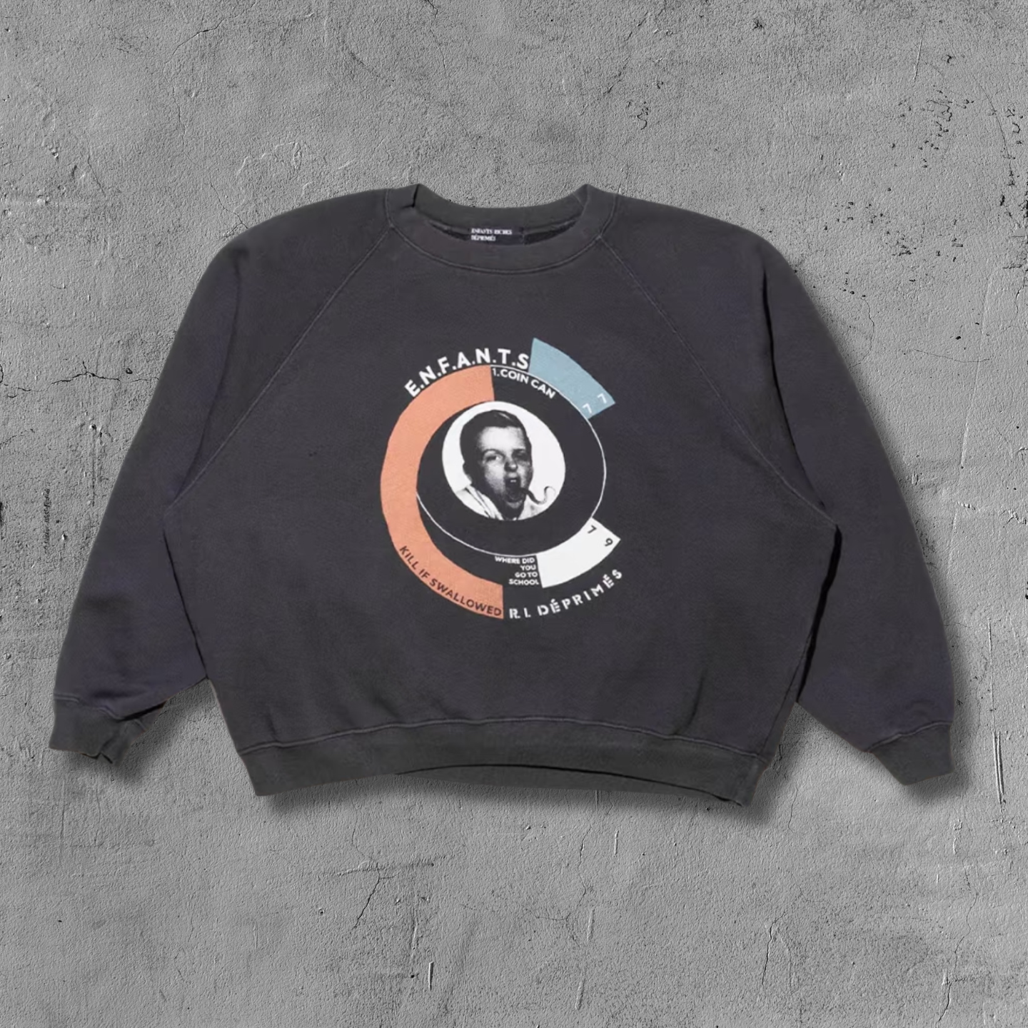 ER* Typography Portrait Washed Black Sweater™