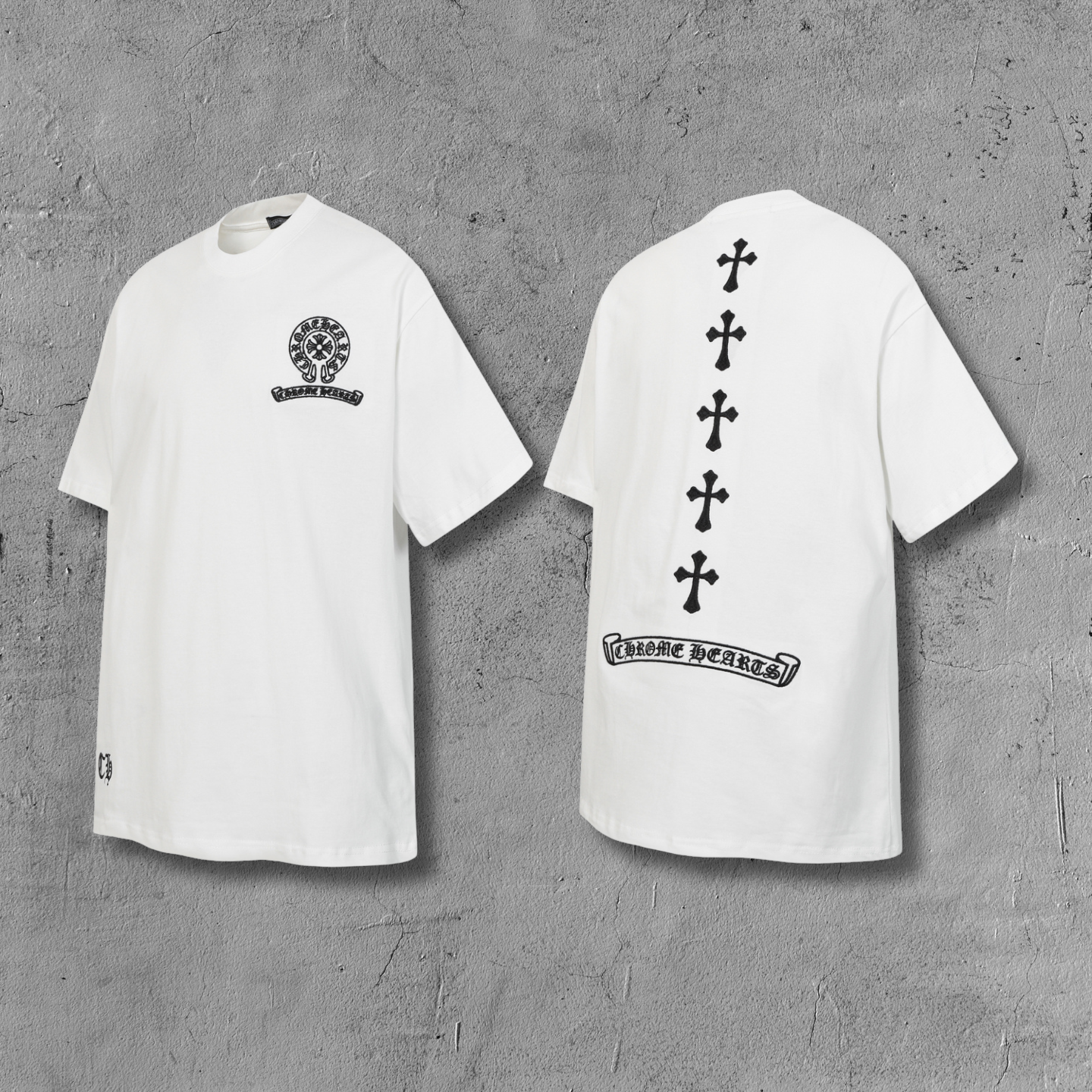 Vertical Cross Horseshoe Logo White T-Shirt™