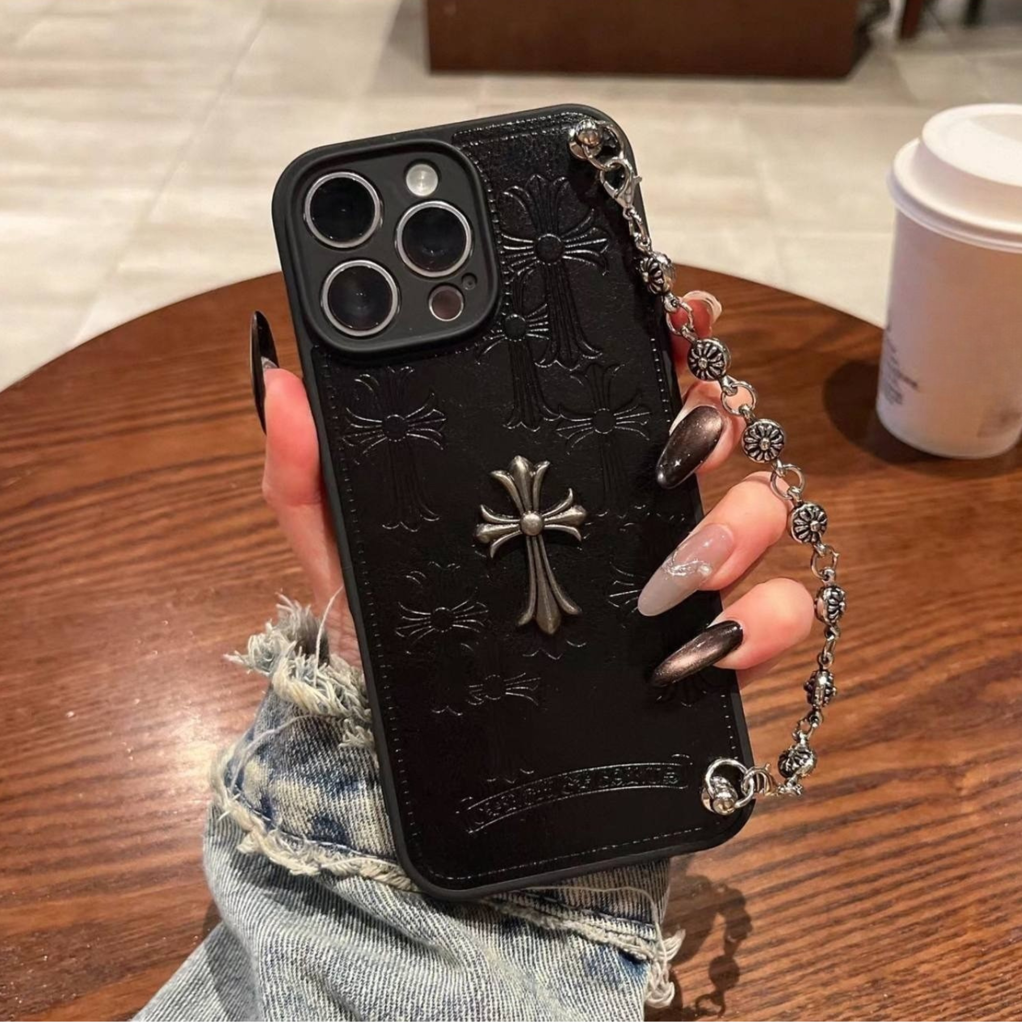 Gothic Accessory Chain Black Leather Case™