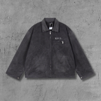 ER* Distressed Back Graphic Black Work Jacket™