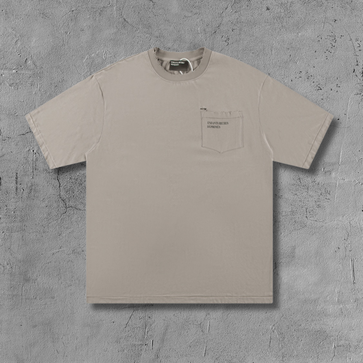 ER* Distressed Pocket Beige T-Shirt™*
