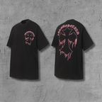Pink & Black Embroidered Cross Black T-Shirt™