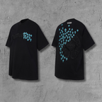 Turquoise Cross Scatter Black T-Shirt™