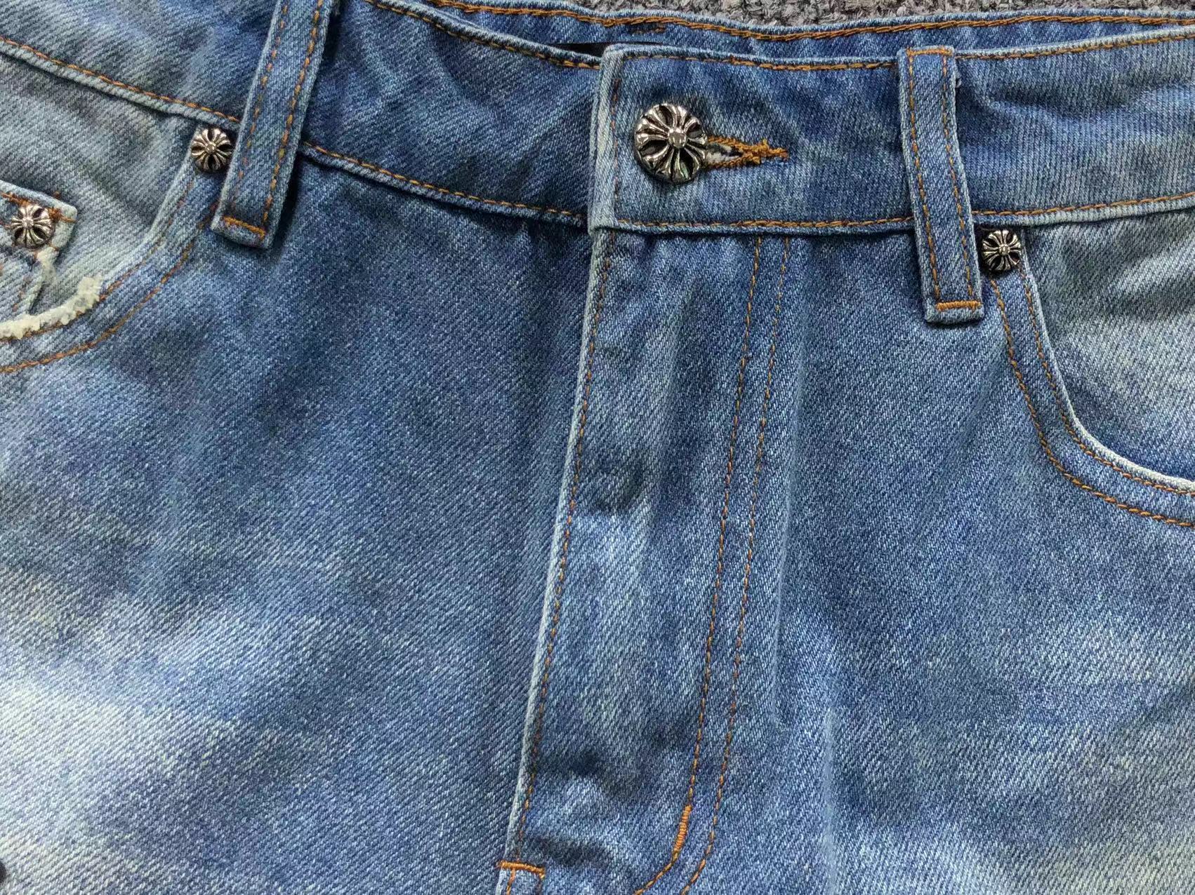 Stacked Black Crosses Denim Jeans™