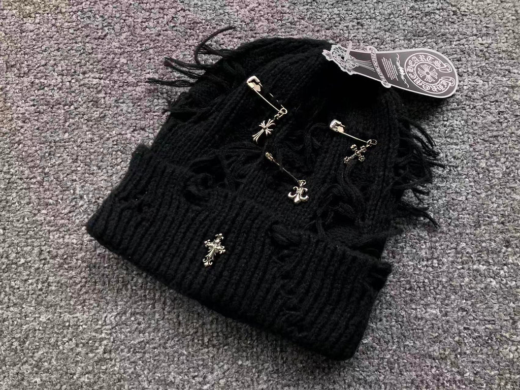 Safety Pin Torn Knit Beanie™