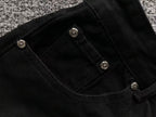 Green & White Cross Patch Black Denim Jeans™