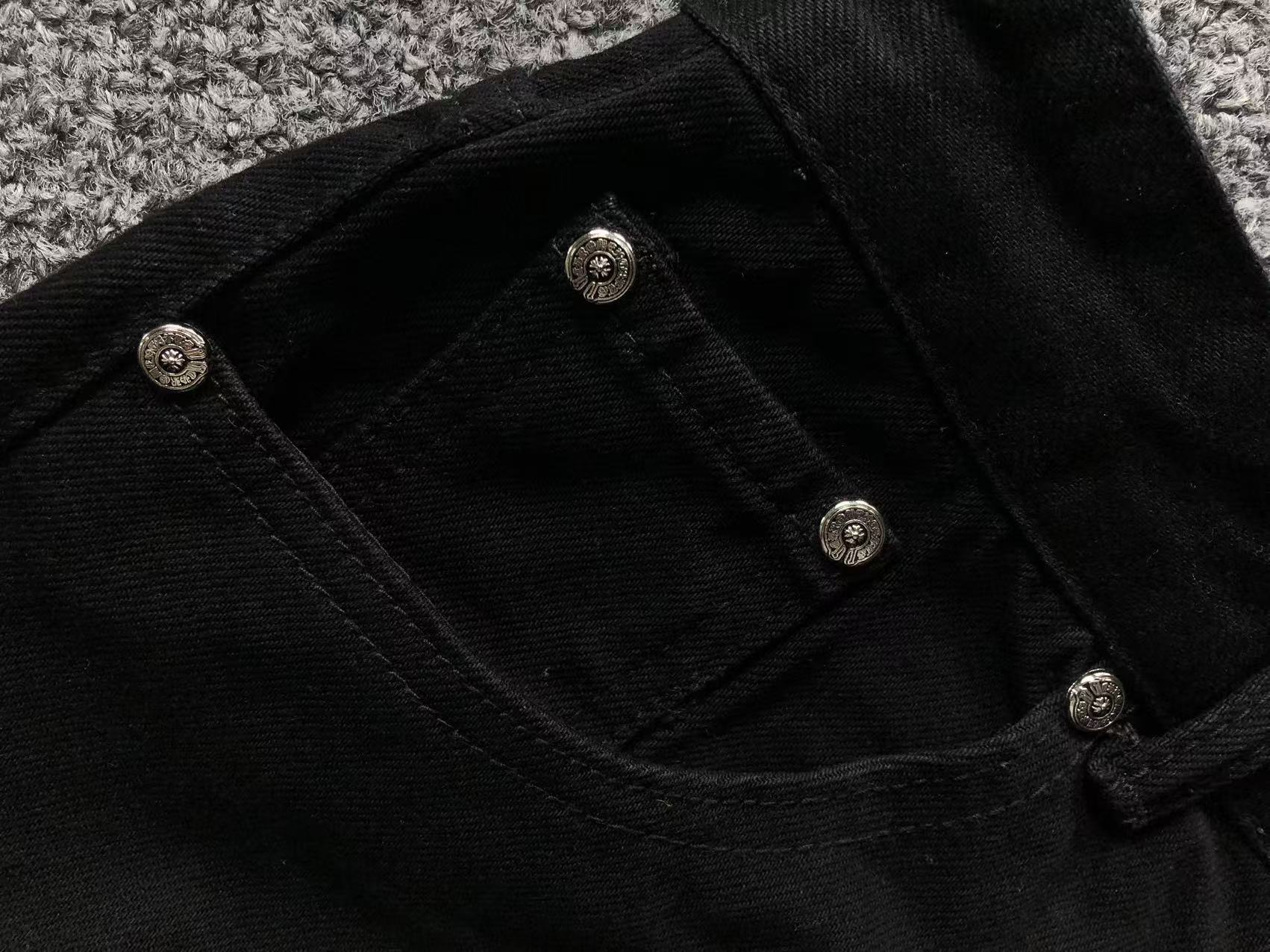 Green & White Cross Patch Black Denim Jeans™