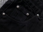 White & Yellow Cross Patch Black Denim Jeans™