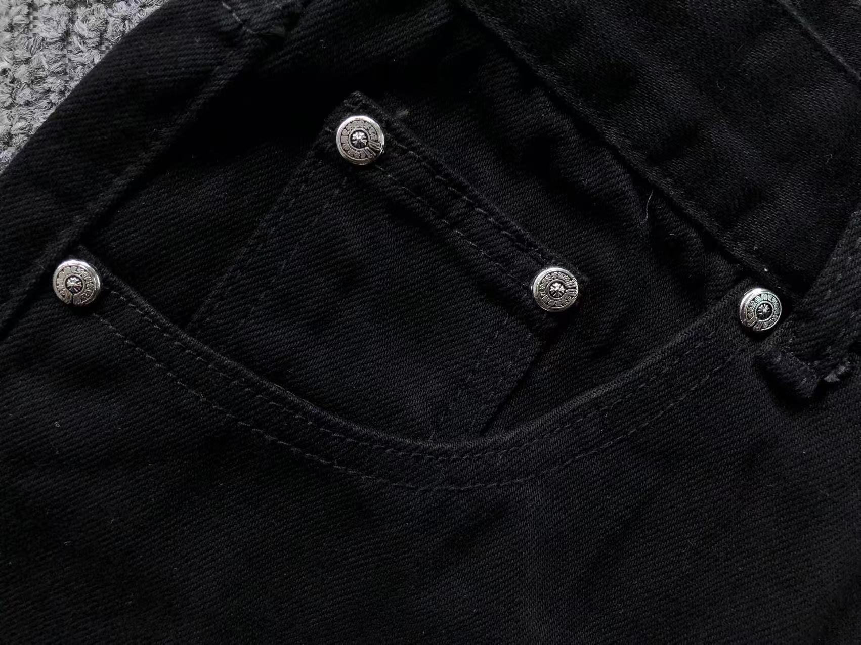 White & Yellow Cross Patch Black Denim Jeans™