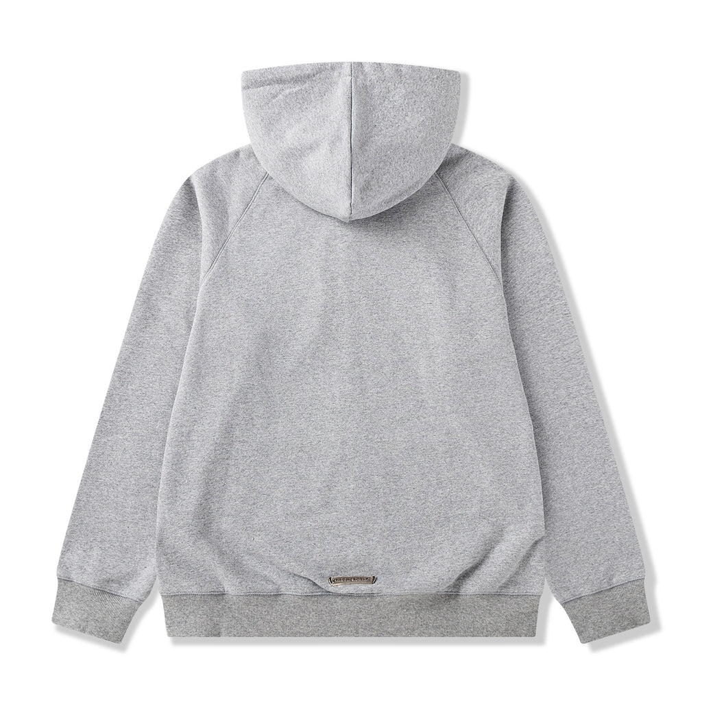 Black Triple Cross Patch Grey Full Zip Hoodie™