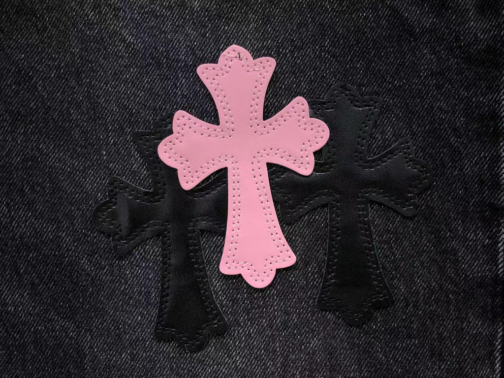 Black & Pink Cross Patch Black Jeans™