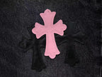Black & Pink Cross Patch Baggy Black Jeans™