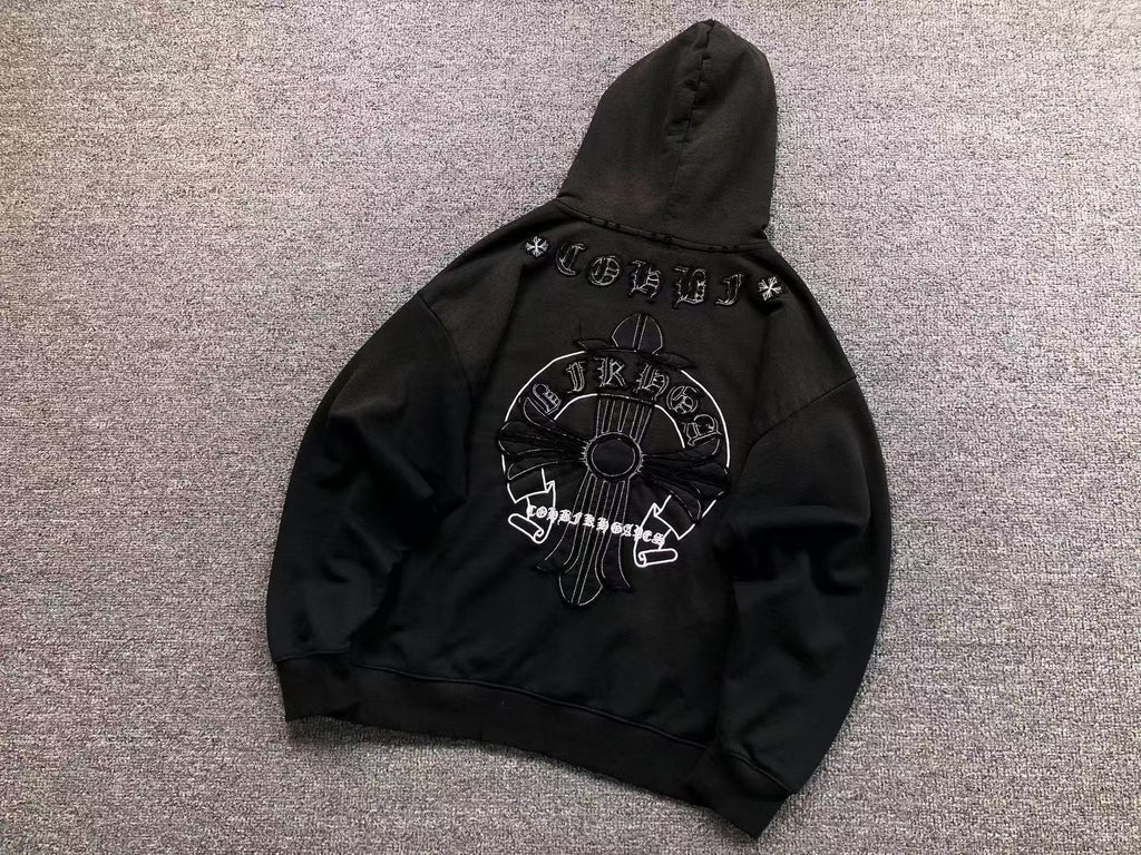 Faded Embroidered Cross Hoodie™