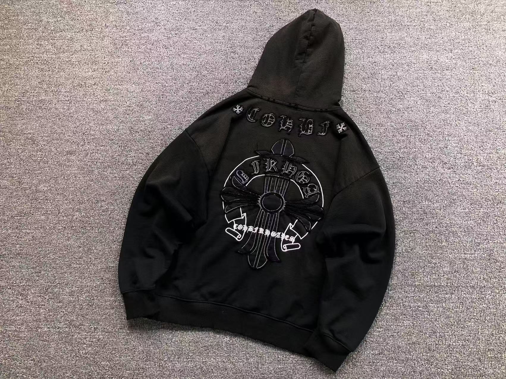 Faded Embroidered Cross Hoodie™