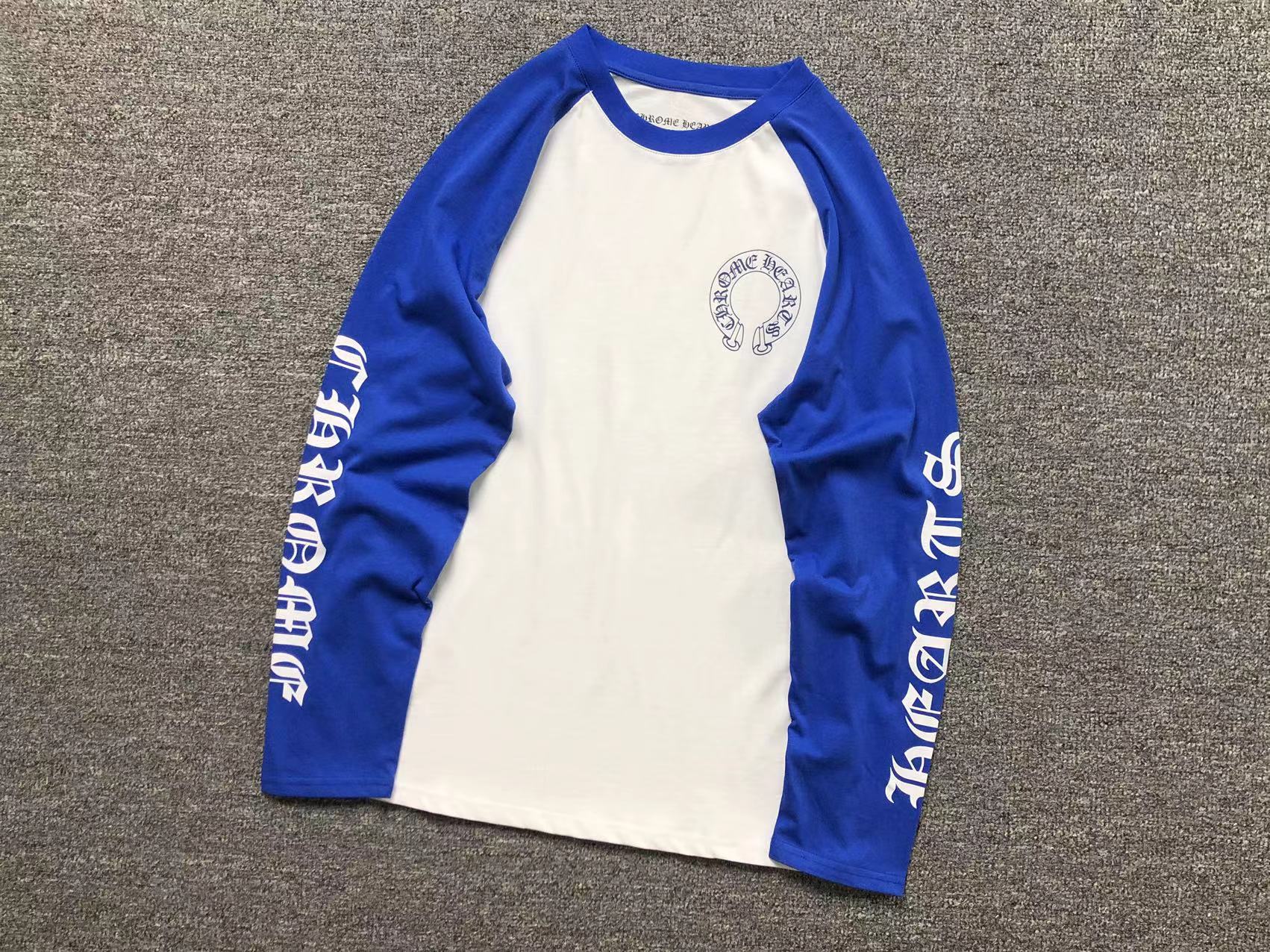 Blue Sleeve Horse Shoe Logo White Longsleeve™