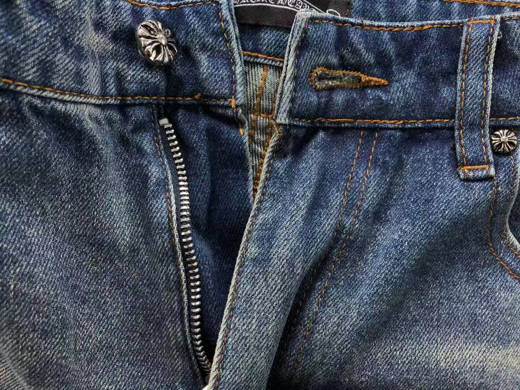 Black Leather & Cross Patch Denim Jeans™